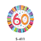 Folienballon Geburtstag / Happy Birthday Zahl - 60 - Bunt Ø 38 cm
