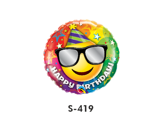 Folienballon Geburtstag / Happy Birthday Party Smiley ⌀ 38 cm