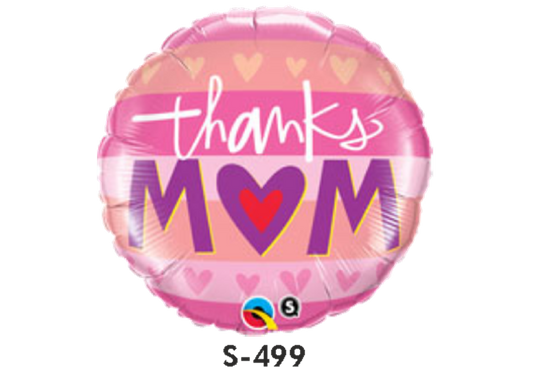 Folienballons Thanks Mom ⌀ 38 cm