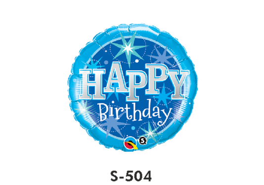 Folienballon Geburtstag / Happy Birthday Glanz Blau Ø 38 cm