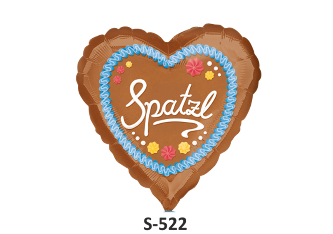 Liebe Folienballon Lebkuchenherz Spatzl Ø 38 cm