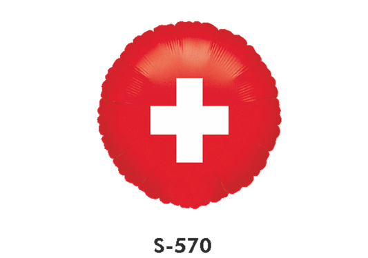 Folienballons Schweizerkreuz ⌀ 38 cm