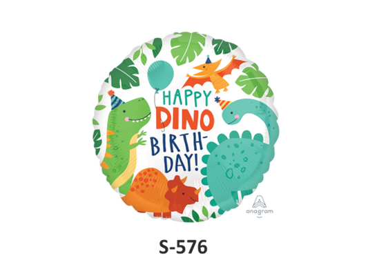 Folienballon Geburtstag / Happy Dino Birthday Ø 38 cm