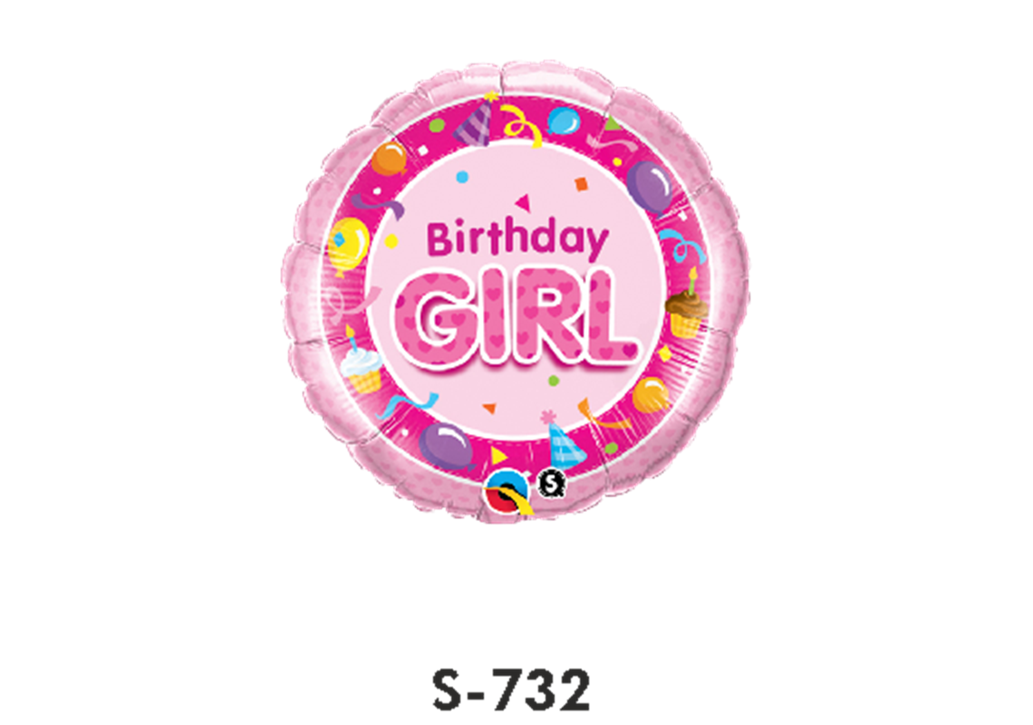 Folienballon Geburtstag / Birthday Girl Rosa Ø 38 cm