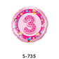 Folienballon Geburtstag / Happy Birthday Zahl - 3 - Rosa Ø 38 cm