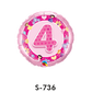Folienballon Geburtstag / Happy Birthday Zahl - 4 - Rosa Ø 38 cm