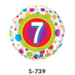 Folienballon Geburtstag / Happy Birthday Zahl - 7 - Bunte Punkte Ø 38 cm