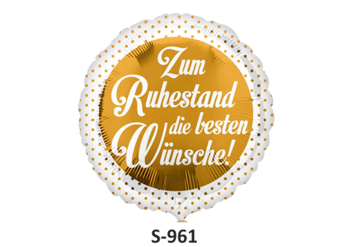 Folienballons ⌀ 38 cm Alles Gute zum Ruhestand