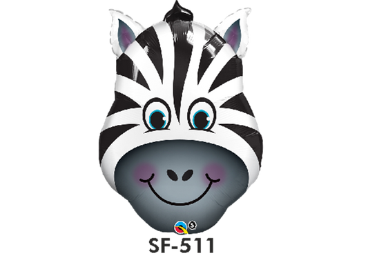 Folienfigur Zebrakopf 89 cm