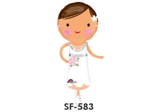 Folienballon Hochzeit / Folienfigur Braut 101 cm