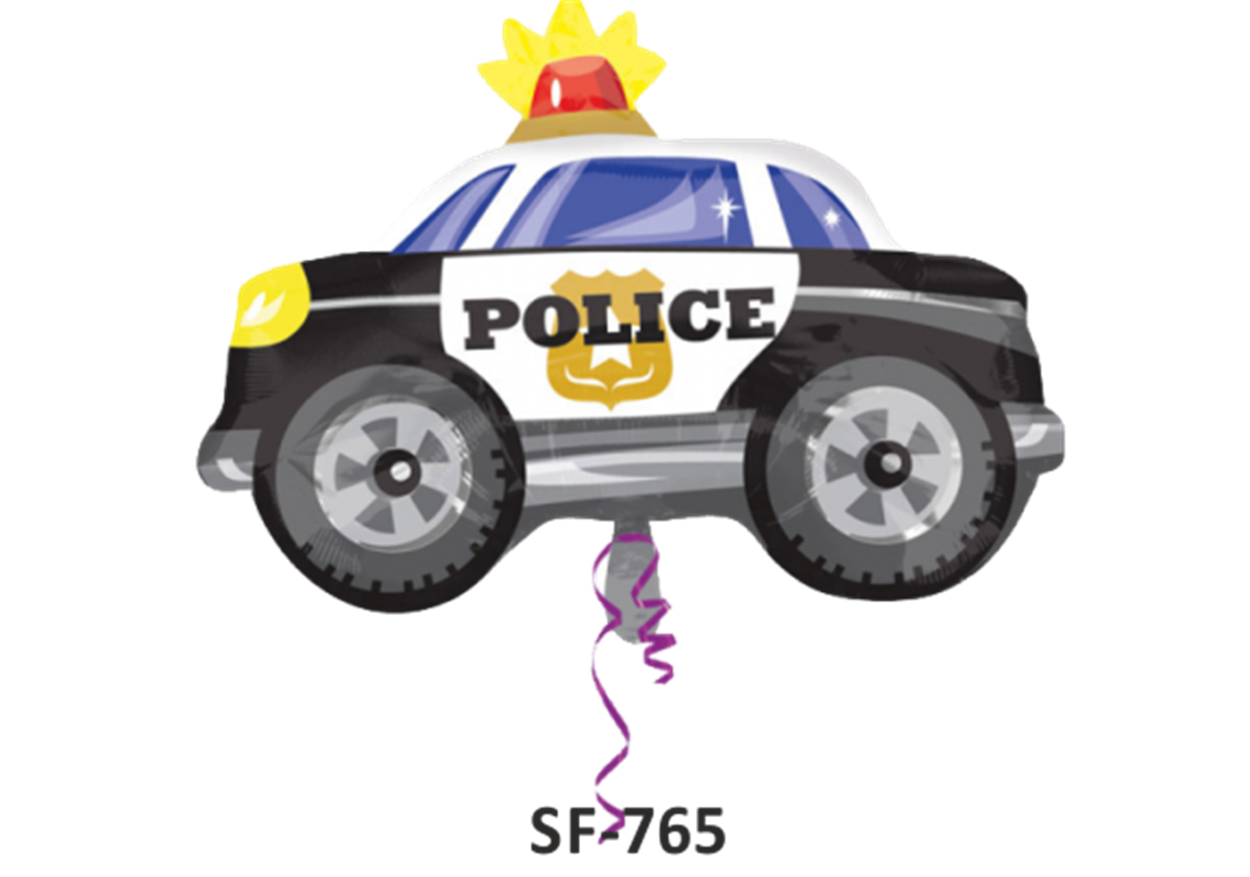 Folienfigur Polizeiauto 60 cm