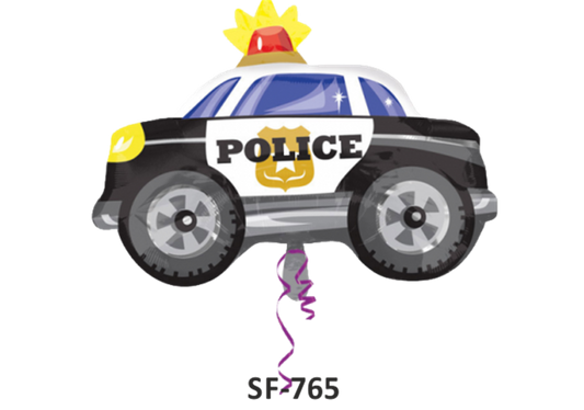 Folienfigur Polizeiauto 60 cm