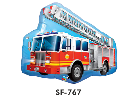 Folienfigur Feuerwehrauto 91 cm