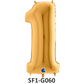 Zahlenfolienballon - Zahl 1 (eins) - in GOLD 80 cm