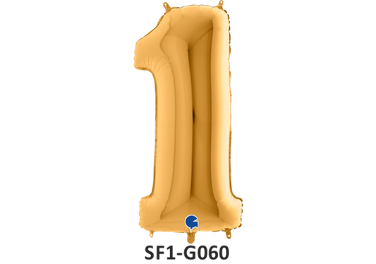 Zahlenfolienballon - Zahl 1 (eins) - in GOLD 80 cm