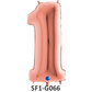 Zahlenfolienballon - Zahl 1 (eins) - in ROSAGOLD 80 cm