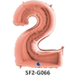Zahlenfolienballon - Zahl 2 (zwei) - in ROSAGOLD 80 cm