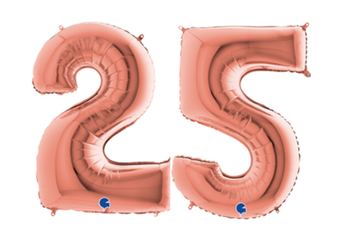 Zahlenfolienballons 25 in ROSAGOLD 80cm