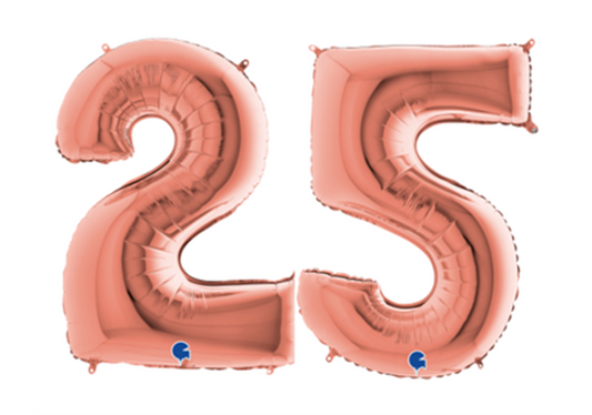 Zahlenfolienballons 25 in ROSAGOLD 80cm