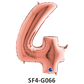 Zahlenfolienballon - Zahl 4 (vier) - in ROSAGOLD 80 cm