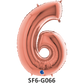 Zahlenfolienballon - Zahl 6 (sechs) - in ROSAGOLD 80 cm