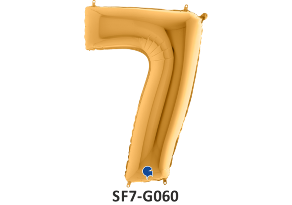 Zahlenfolienballon - Zahl 7 (sieben) - in GOLD 80 cm