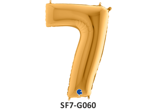 Zahlenfolienballon - Zahl 7 (sieben) - in GOLD 80 cm