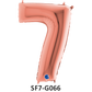 Zahlenfolienballon - Zahl 7 (sieben) - in ROSAGOLD 80 cm