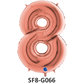 Zahlenfolienballon - Zahl 8 (acht) - in ROSAGOLD 80 cm