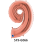 Zahlenfolienballon - Zahl 9 (neun) - in ROSAGOLD 80 cm