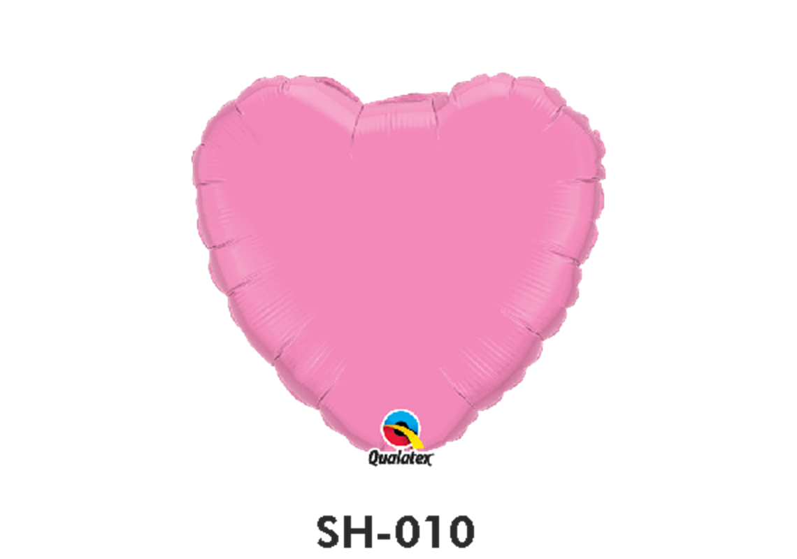 Folienballon uni HERZ ROSA Ø 38 cm