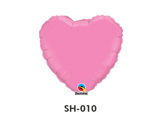 Folienballon uni HERZ ROSA Ø 38 cm