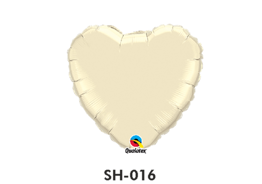 Folienballon uni HERZ ELFENBEIN Ø 38 cm
