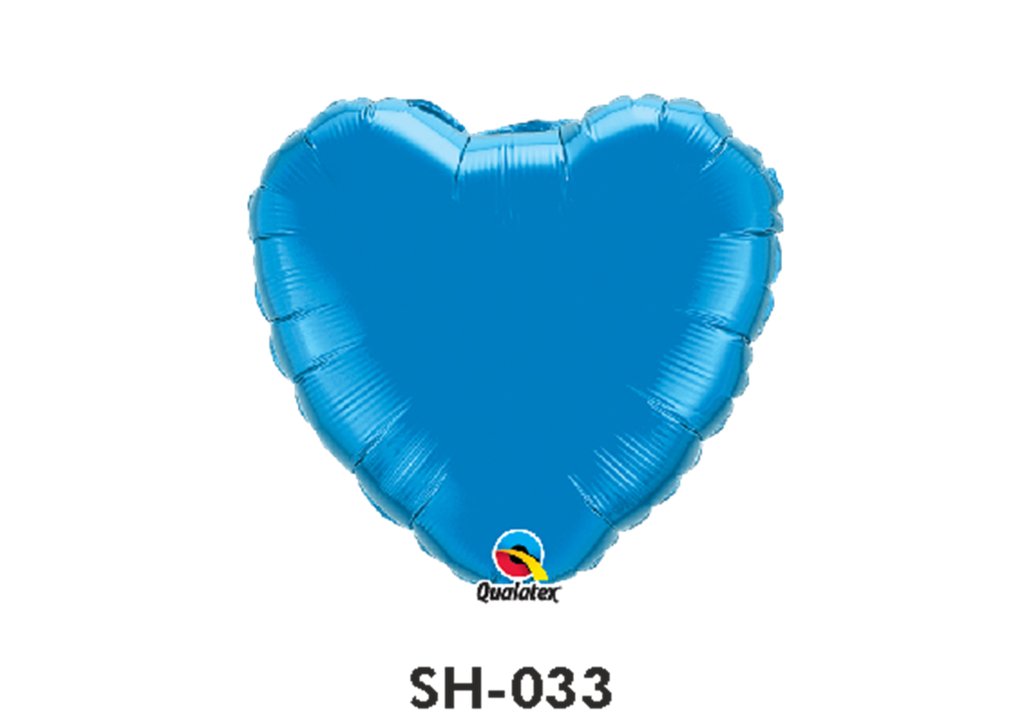 Folienballon uni HERZ BLAU Ø 38 cm