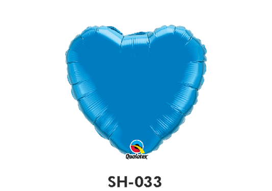 Folienballon uni HERZ BLAU Ø 38 cm