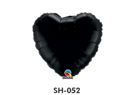Folienballon uni HERZ SCHWARZ Ø 38 cm