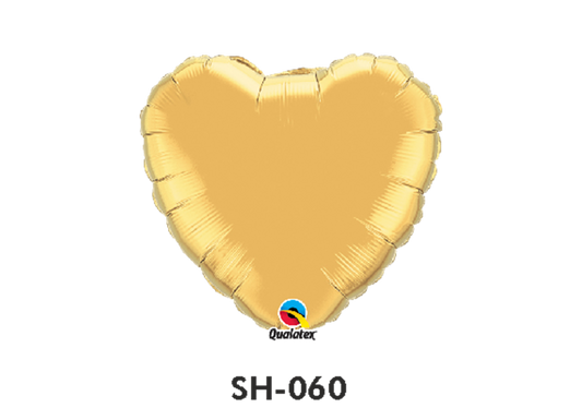 Folienballon uni HERZ GOLD Ø 38 cm