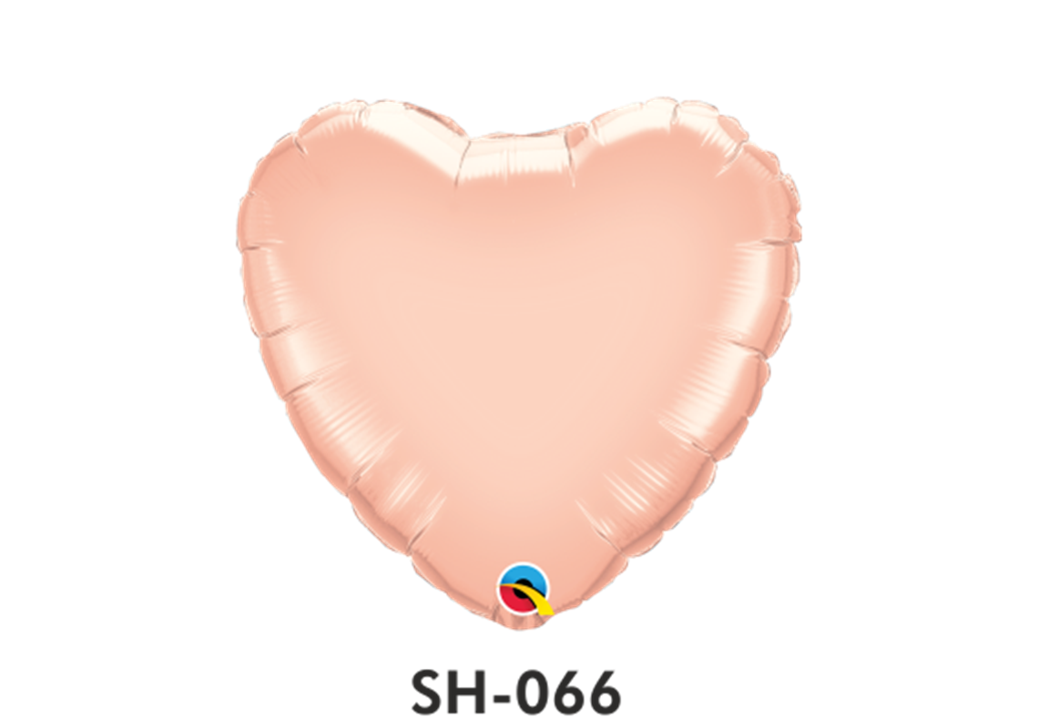 Folienballon uni HERZ ROSE GOLD Ø 38 cm