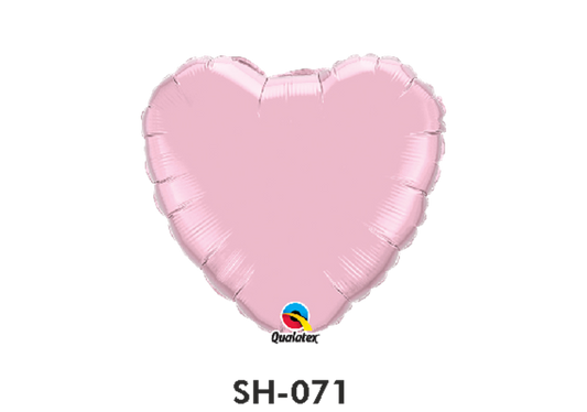Folienballon uni HERZ PERL-PINK Ø 38 cm