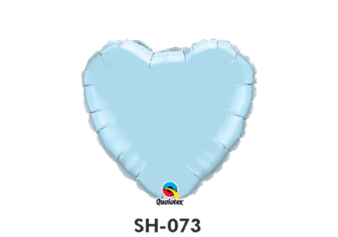 Folienballon uni HERZ PERL-BLAU Ø 38 cm
