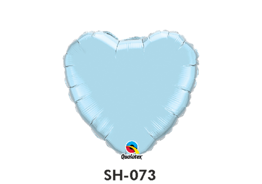 Folienballon uni HERZ PERL-BLAU Ø 38 cm