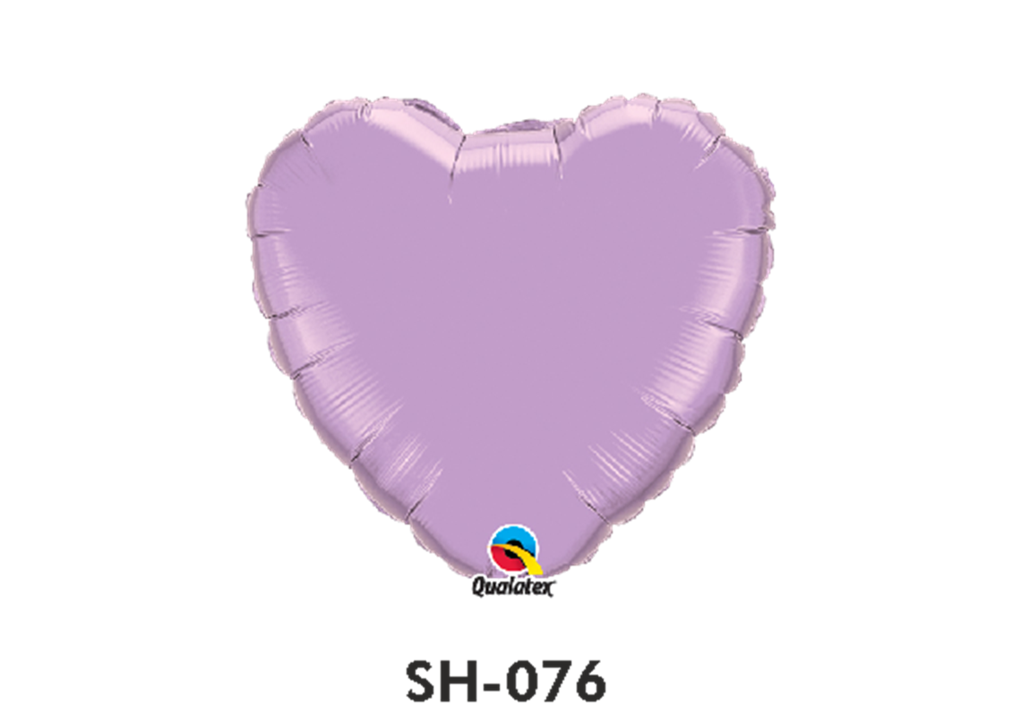Folienballon uni HERZ PERL-LILA Ø 38 cm