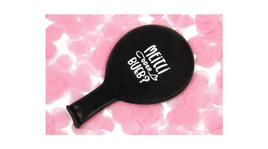 Gender Reveal Ballon Meitli Ø 55 cm mit Konfetti ROSA   (einzel verpackt / ungefüllt)